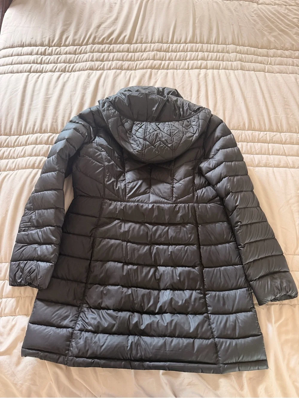 Michael Kors Black Quilted Hooded Puffer Coat